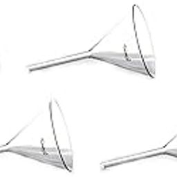 RAWAL'S Borosilicate Glass Funnel 3 inches 75mm for Laboratory Use Borosilicate Glassware for Bottle Hot Oil or Liquid Chemicals Solutions - Pack of 5-9