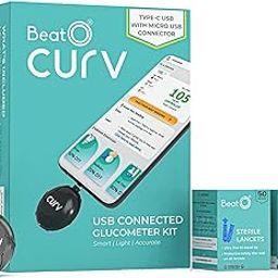 BeatO CURV Smartphone Connected Glucometer | Free 50 Glucometer Strips & 50 Glucometer Lancets | Sugar Testing Machine | Type-C USB Connector | Simple & Accurate Glucometer for Home | ISO Certified: Made in India-image-75