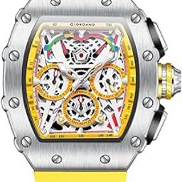 Multifunction Watch for Men with Day, Date, and 24-Hour Sub-Dial, Water Resistant Square Dial Unique Design-image-0