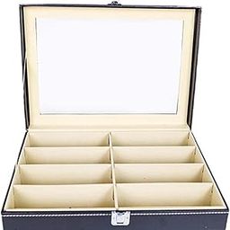 ATORSE® Eyewear Display Case 8 Slots Luxury Spectacles Organizer Box Showcase Drawer Black-image-11
