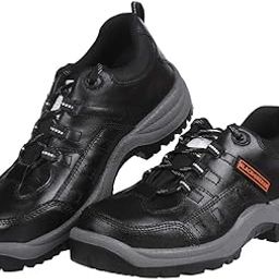 Black CG Leather Safety Shoes for Men | Double Density | Steel Toe | Antislip, Sweat Absorbing, Chemical & Oil Resistant | BXWB0112IN-image-33