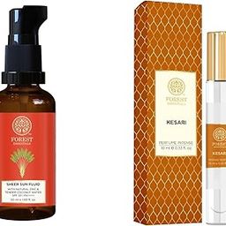 Forest Essentials Intense Perfume Lime Saffron Oudh | Long Lasting Natural Luxury Perfume | Fragran,Forest Essentials Sun Fluid Sunscreen | SPF 50PA ++ | With Natural Zinc & Hyaluronic Acid | No Whit-4