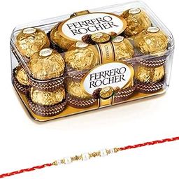 SFU E Com 16 Pieces Ferrero Rocher with Rakhi | Rakhi with Ferrero Rocher Chocolates | Rakhi Chocolate for Brother | Roli, Chawal, Chandan, Misri | 137-image-56