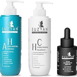 SUZYAN Hair Fall Hair Care Combo | Hair Fall Shampoo + Hydra Nourish Conditioner + Hair Regrowth Serum | Stimulates Regrowth & Strengthens Roots | Sulfate & Paraben Free-image-7