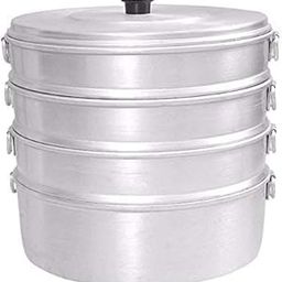 Pancraft Aluminium Momos Steamer 4 Tier with Lid | 5 Liters Capacity | 8 Inch Diameter | Multi-Purpose Steamer for Momos, Dumplings, Vegetables | Quick Heating & Easy Cleaning | Silver-image-33
