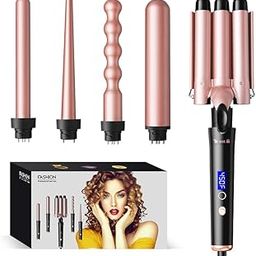 Bo'laiya 5 in 1 Curling Iron with Temperature Display, Curling Wand Set with 5 Interchangeable Ceramic Wands, Instant Heating, Suitable for All Hair Types-image-72