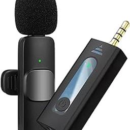 HB PLUS Wireless Collar Microphone Lapel Lavalier Omnidirectional Mic Plug and Play Mike for Vlogging Interview Live Streaming YouTube Compatible with DSLR Camera BT Speakers,-20