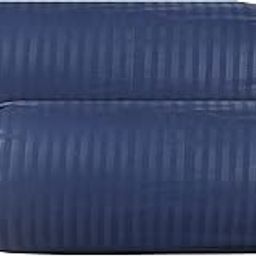 Kuber Industries Linning Design Cotton Bolster Cover|Ideal Size 16 x 32 Inch|Pack of 2 (Blue)-44KM0159-5