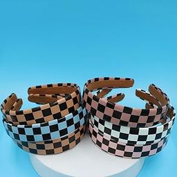 6 Pcs Checkerboard Pattern Design Hair Band/Headband For Girls And Women Hair Accessories-picture-43