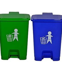DHWANI ENTERPRISE Plastic Pedal Garbage Waste Dustbin 15 LTR (Pack Of 2 Green + Blue) WITH CHECK DUSTER CLOTH FREE-picture-12