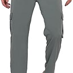Men's Grey 6-Pocket Button Closure Cargo Track Pants | Casual Stretchable Slim Fit Trousers-image-87