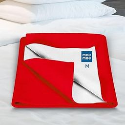 Mee Mee Reusable Water Proof Cotton Bed Protector Sheet/Extra Absorbent Mat/Dry Sheets/Urine Sheet/Dry Mat (70CmX100Cm) (Medium, Red)-picture-32