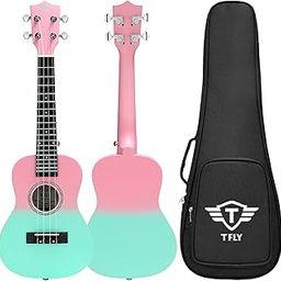 T Fly TFU 24 Concert Colourful Ukulele, Pink and Mint Gradient, 24-inch with Bag-picture-14