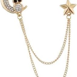 ™ 2xMen Elegant Lapel Pin Badge with Chain Owl Brooch Pin for Suit Tuxedo Gold | Pins & Brooches | Fashion Jewelry-image-2
