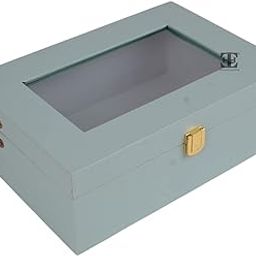 Each and Everything Classic Decorative Gift Trunk Box With Transparent Acrelic Window (10 * 7 * 3.5 Inches) (Light Green)-image-2