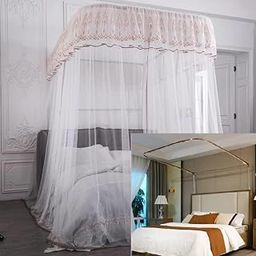 ABJA Premium U-Rail Bed Canopy Mosquito Net with Aluminium Frame, King Size (DIY Product)-32