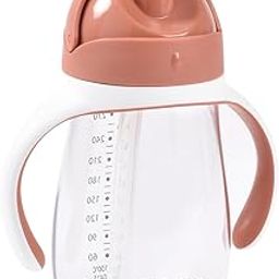 Beaba 2 in 1 Sippy Cup - Toddler Cup, Baby Bottle with Straw, 100% Leak Proof, Easy to Open Sliding Valve, Removable Handles, Tritan and Silicone, Hygenic, 300ml, Easy to Clean, Terracotta-picture-20