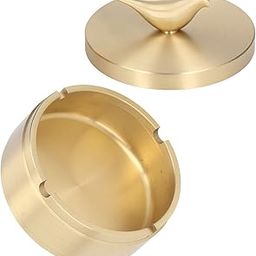 Gold Ashtray, Sturdy Durable Vintage Ashtray Brass Widely Used for Office (L)-picture-30