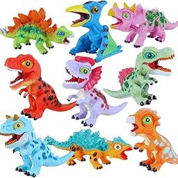 Mallexo Cartoon Soft Rubber Dinosaur Toys Set of 1PCs for Kids with Sound Big Size Safari World Dinosaurs Model, Dino T-rex Action Figures Dragon Toy Best Birthday Gifts for Children(Random Color)-7