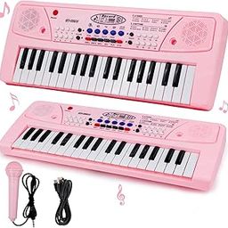 Zest 4 Toyz 37 Key Piano Keyboard Toy with Power Option, Recording and Mic, Electronic Piano Keyboard Multi-Function Portable Piano - Pink-85