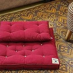 Dhyaan Aasan™ Nirvana Meditation Cushion Set - Handcrafted with 100% Pure Cotton for Mindful Comfort | Inspired by Monks' Robes (Maroon)-image-60