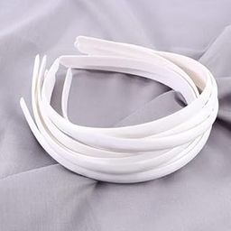 Glam Shopperz White Plastic Headband Set, 8mm Width, Plain Design,Pack of 3-37