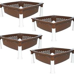 Simply Home Sorto Multipurpose Plastic Storage Rack | 1 Shelf Stackable Organizer Basket Rack for Fruits,Vegetables, Stationery, Toys | Kitchen, Home & Office Use |Pack of 4 | Brown-image-86