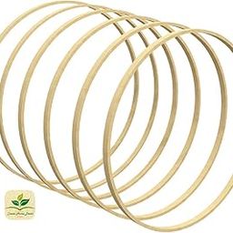 Zazza Home Decor- Macrame Wooden Bamboo Floral Hoops Wreath Rings Wooden Round Rings Wall Hanging Craft (7 in)-image-33
