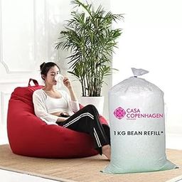 Casa Copenhagen Premium Virgin Grade Thermocol Balls Refill for Pillows, Sofa, Bean Bags, Soft Toys & Beans for Bean Bag Refill 1 Kg (White)-19