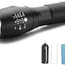 Aihoye 5 Mode Waterproof 500 Meter 25w Flashlight Torch Adjustable Focus, LED Torch, 5 Modes Adjustable Focus Rechargeable Handheld Torch Light Zoomable LED Tactical Flashlight Rechargeable (Battery)-41