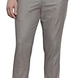 Men Slim Fit Checkered Formal Trousers-42