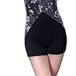 Black & White Floral Printed Long Sleeves Swim Padded Legsuit with Medium Coverage for Women & Girls |Swimming Suit for Women-picture-0