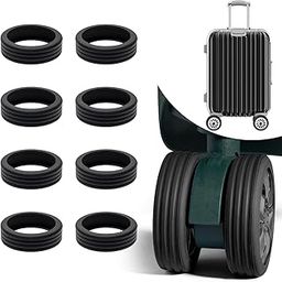 Travel Luggage Wheel Cover,Luggage Wheels Protection Covers,Silicone Suitcase Wheel Covers,Wheel Protector, Shock-Proof, Anti Scratch, for Protect Suitcase Wheels, Reduce Noise (Black, 16)-image-36