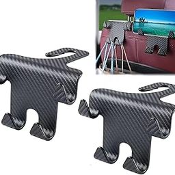 Home Cube 2 Pcs Car Backseat Headrest Hook With Mobile Phone Holder Car Back Seat Hooks For Purses, Water Bottle, Umbrellas, Cap, Shopping Bag, Grocery Bags - Black-30