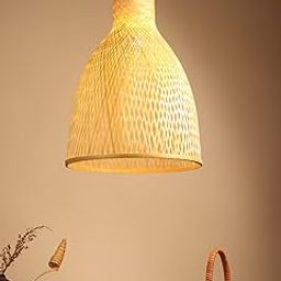 Habere India-All the Cultures Fabricating India Bamboo Lamp shade | Bamboo Pendant Lights | Boho Lamp Shade | Cane Lamp Shade | Rattan Lamp Shade | Wicker Lampshade (Diameter 35 CM, Height 49 CM)-image-38