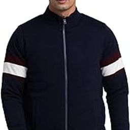 Men Regular Fit Intarsia Pattern Pure Acrylic Full Sleeve High Neck Casual Sweater-image-35