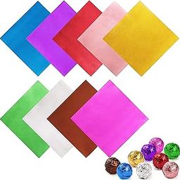 Bake House Chocolate Candy Wrappers 300 Pieces Multi Colors Aluminium Foil Packaging for DIY Candy Packaging Decoration 8 X 8 Centimeter-image-68