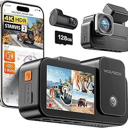 X5 3 Channel 4K Dash Cam, STARVIS 2 IMX678,4K+2.5K+1080P Front and Rear Inside Triple Car Camera, Included 128GB Card, Voice Control, 5.8GHz WiFi GPS, Touch Screen, Support 512GB Max-8