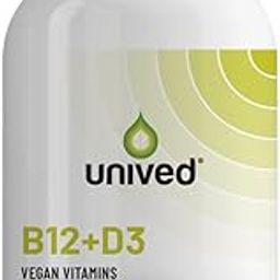 Unived B12+D3 | Methylcobalamin (98%), Methyltetrahydrofolate (5-MTHF), Vitamin D3 (Cholecalciferol) | Bone, Cognitive, Immune, & Cardiovascular Support | 180 Capsules-image-1