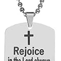 Dog Tag Necklace for Men Bible Verse Cross Pendant Stainless Steel Ball Chain 22inch Inspirational Christian Jewelry Meaningful Religious Gift for Boys LCSPn202310-image-31