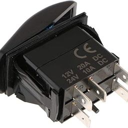 BNF 1Pcs 12V 20A Horn Push Button Rocker Toggle Switch Blue LED for Car Auto | Collectibles-image-55