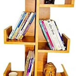 KVS Furniture Engineered Wood Bookshelf Multipurpose Home Decor Storage Rack Bookcase Showcase Organizer for Living Room Kitchen (Square 6 Shelf Bookrack) (Oak Yellow) DIY(Do-It-Yourself)-image-29