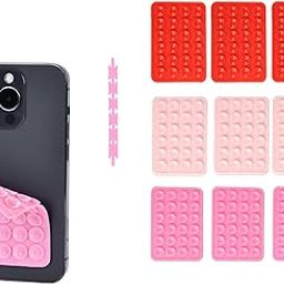 SonaBhu 9 PCS Double-Sided, Suction Phone Case, Phone Suction Sticker, Silicone Suction Phone Case for Hands-Free Mobile Accessory Holder Grip, Mirror/Shower/Phone Holder for Videos & Selfies-picture-17