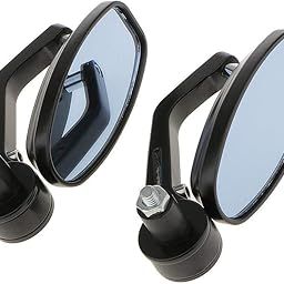 SGTB Handle Grip End Oval Side Mirror Bullet Classic Standard Thunderbird Electra 350 500 Pack of Two Rear View Mirrors-image-63