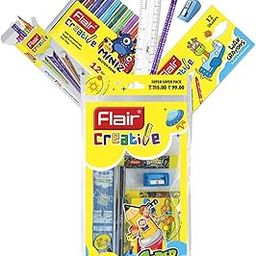 FLAIR Creative Series Super Smart Kit | Combination Smart Kit for Your Creative Need | Use for Writing, Colouring, Drawing & Shading | Stationery Kit Ideal for Gifting | Pack of 1 Kit-image-20