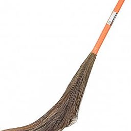 Viguni Elite Broomsticks Soft Natural Grass Broom for Home & Kitchen Floor, Long Length Handle, Special Locking System 114CM Long Indoor & Outdoor Use - Orange-picture-10