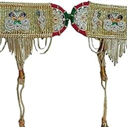 Rozy Style G Plated Traditional Rajasthani Baju bandh/Armlet Set/Bajuband/Bajubandh With Loom In And Minakari With latkan For Women And Girls(BajuBand_06) | Golden-image-85