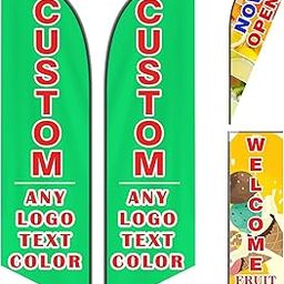 Custom Feather Flags for Business Outside Advertising，Personalized Double Sided Feather Banner Customized Logo Text(Only Flag) for Open,Business Advertisement-image-39