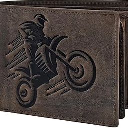 Genuine Leather Wallet for Men (Brown), Rider Embossed RFID Protected 6 Card Slots & ID Window, Durable Coin Pocket-picture-10