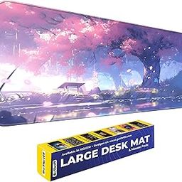 Trading Mantras Cherry Blossom Dreamscape Gaming Mouse Pad 80x33CM - Extended Large Non-Slip Rubber Base with Stitched Edges for Ultimate Gaming Setup-13